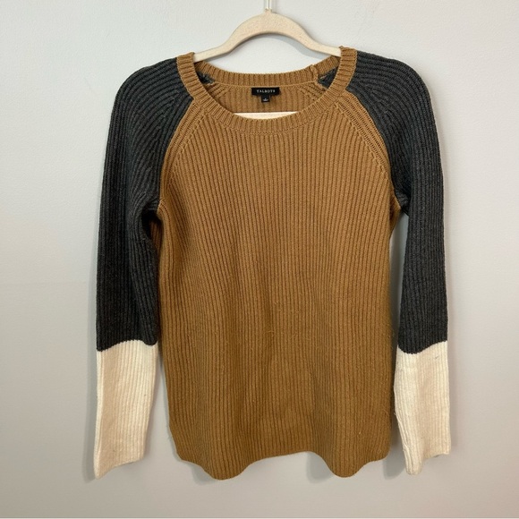 Talbots Lambswool Colorblock Knit Long Sleeve Crewneck Sweater Women’s Small - Picture 1 of 5